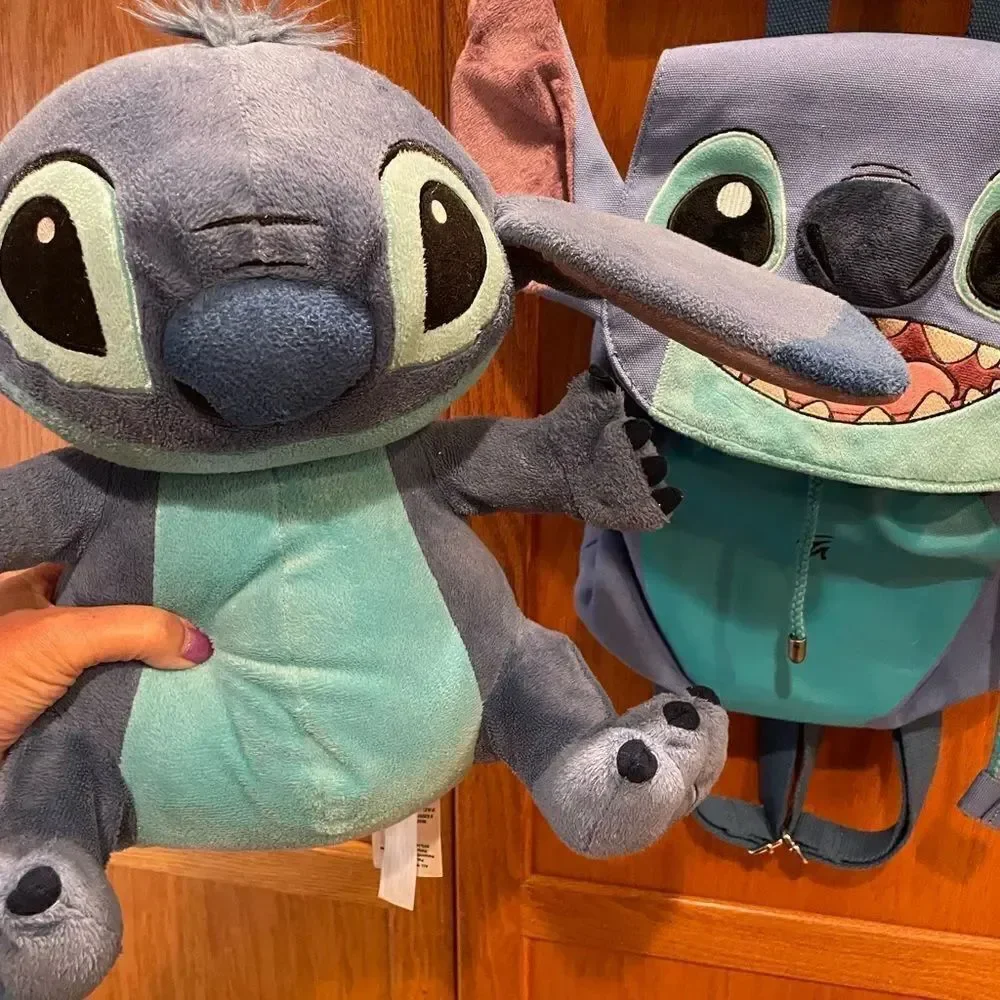 Disney Parks Stitch Canvas HTF Backpack plus Stitch Plush!